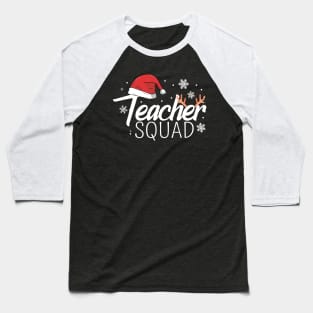 Christmas Teacher Squad Xmas Reindeer Santa Hat Teaching Baseball T-Shirt